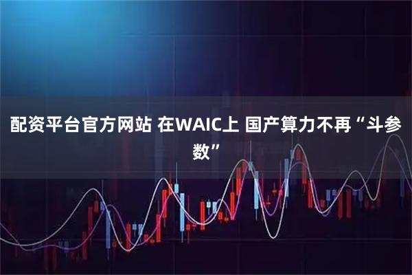 配资平台官方网站 在WAIC上 国产算力不再“斗参数”